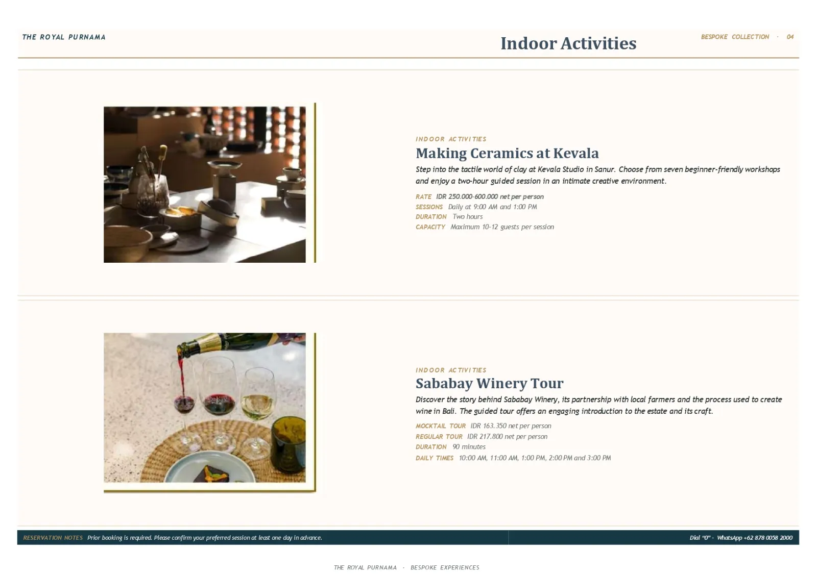 Bespoke experiences at The Royal Purnama - page 04