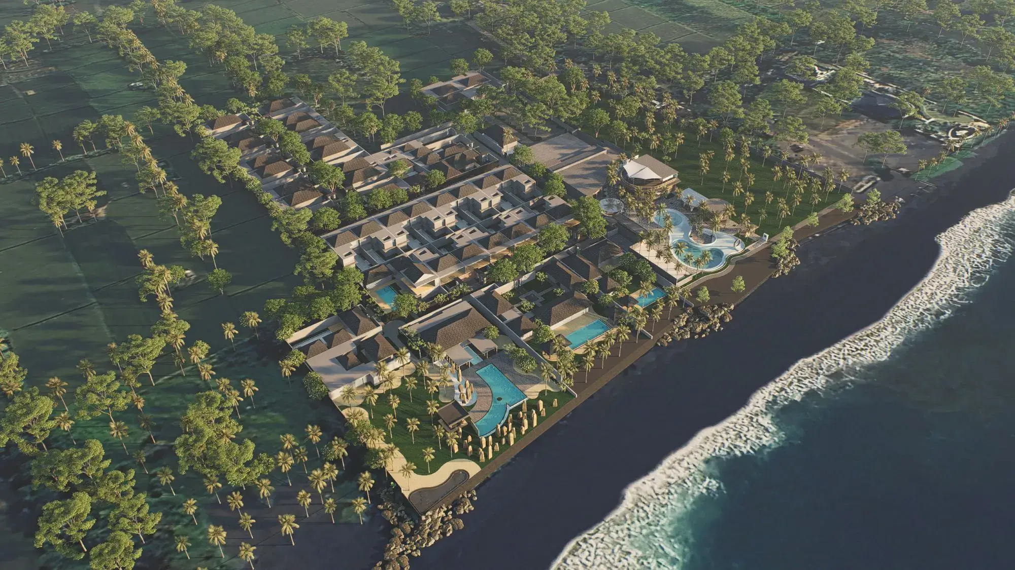 The Royal Purnama view with the sun shining above