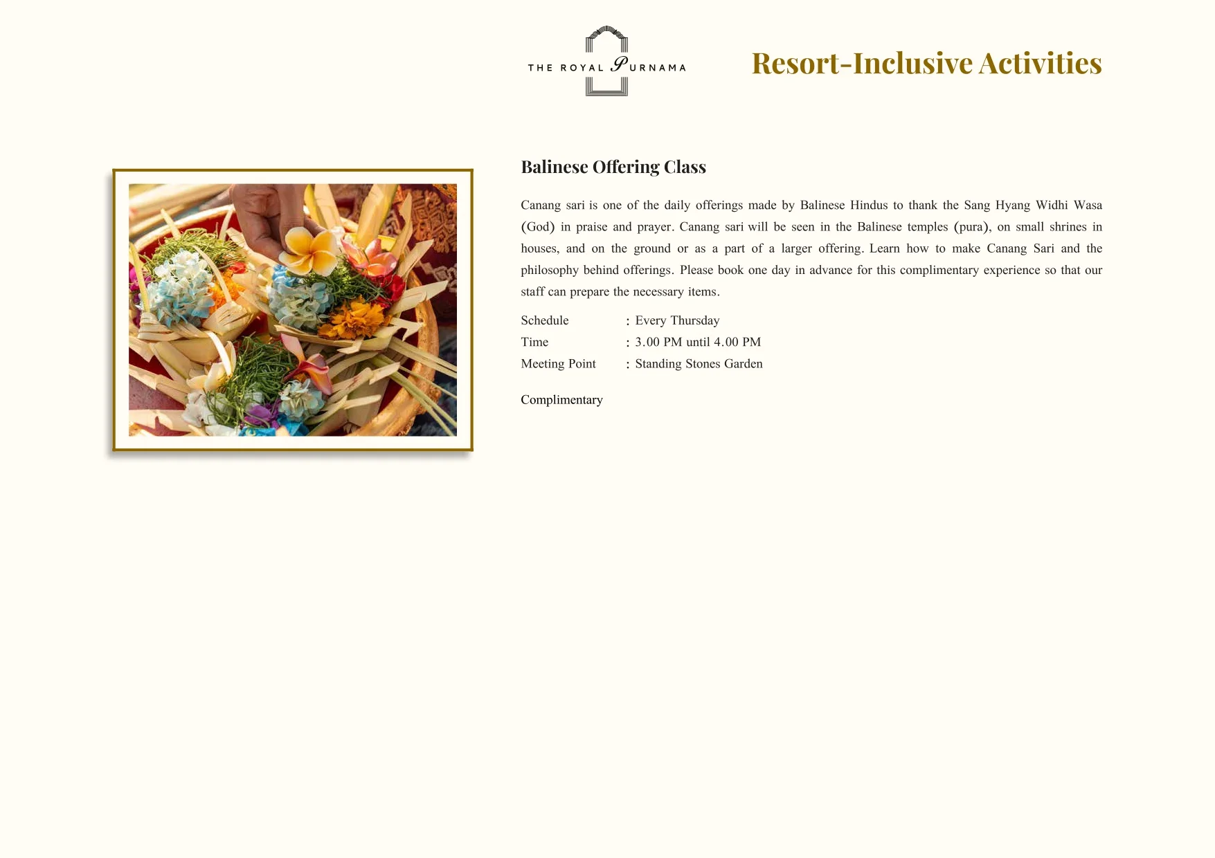 Bespoke experiences at The Royal Purnama - page 25